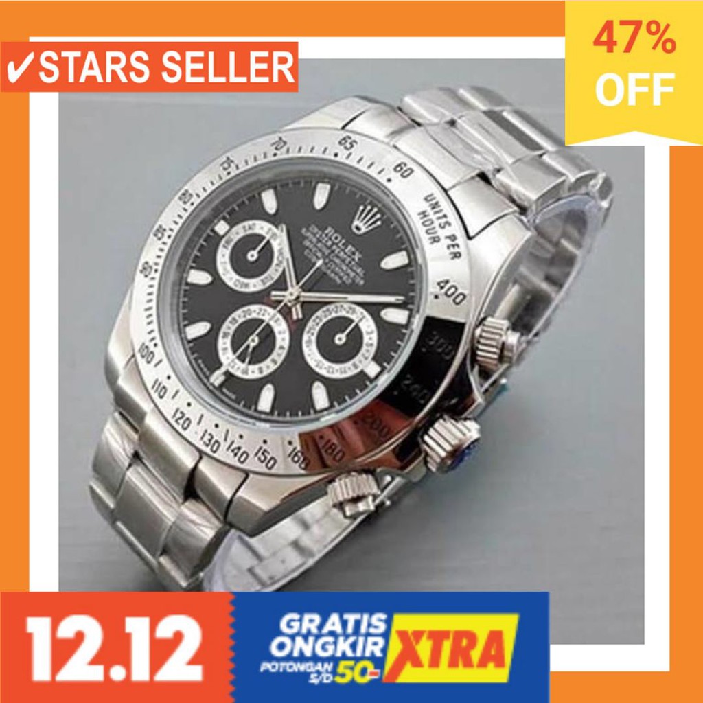 JAM COWOK MASA KINI MURAH TERBARU GSHOK HITAM / Jam Tangan Rolex Daytona Otomatis Pria