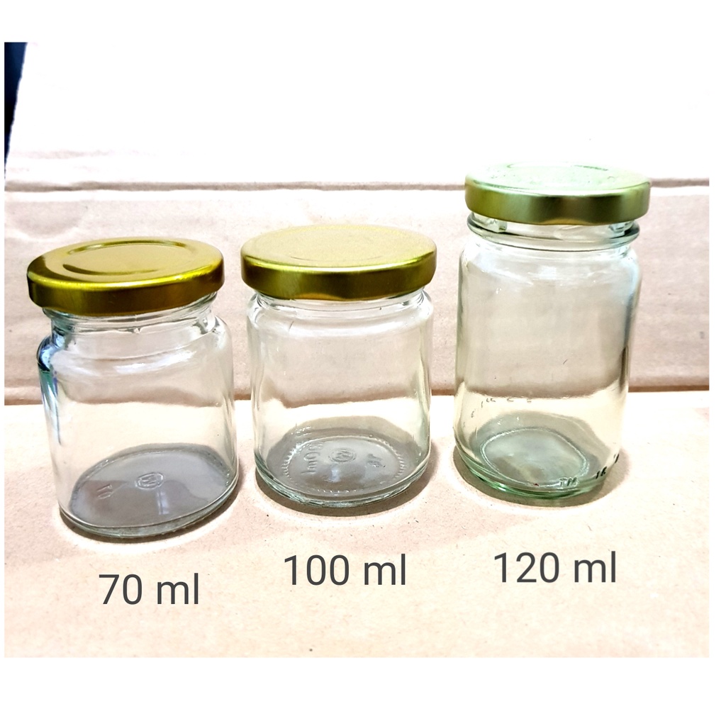 120ml  / 100ml / 70ml  / 50 ml   Botol Kaca Silinder Bulat 120ml BOTOL Jar 120ml   botol jar Beling 120 ml DAN TUTUP BARU / BOTOL KACA SOUVENIR / BOTOL DECORASI KACA