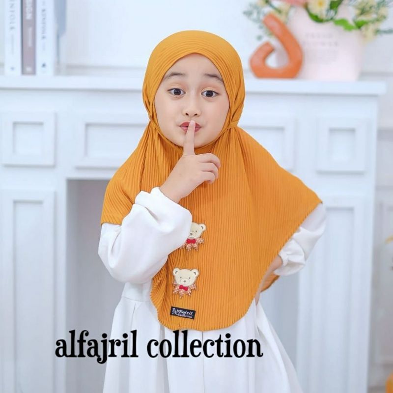 Al Fajril collection anak Original / Jilbab Alfajril anak / Jilbab plisket anak ori / Bergo plisket 