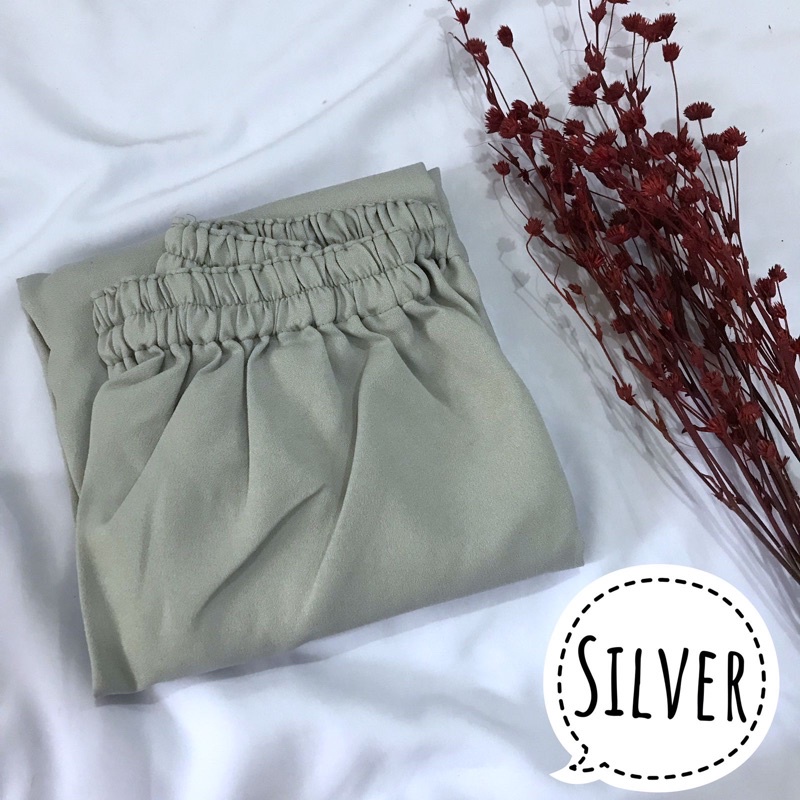 ROK PANJANG MOSCREPE PREMIUM TIDAK NERAWANG-Moscrepe silver