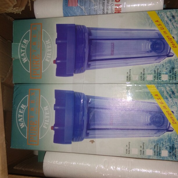 Paket Housing Puretrex Tabung Filter Air+ Spons Nanotec  10inc Drat 3/4 Kuningan Makassar