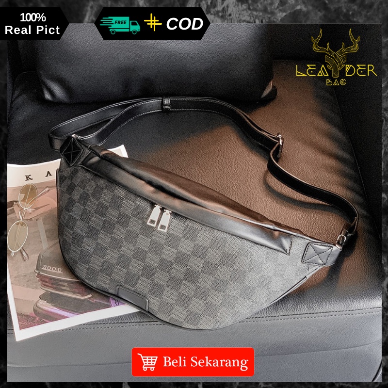 Weistbag Kulit Cowok Terbaru 2021 Warna Hitam Original Atau Tas Selempang Kulit Pria Import Bisa COD