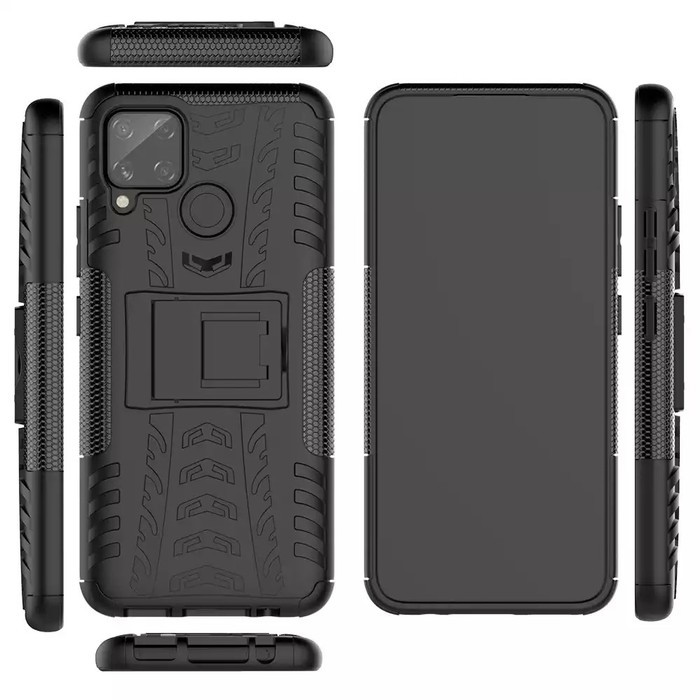 REALME C15 / REALME C12 RUGGED ARMOR DEFENDER CASE WITH KICK STAND