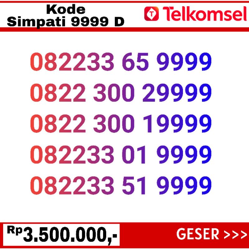 nomor cantik telkomsel simpati 0812 dan 0822 tripel 999