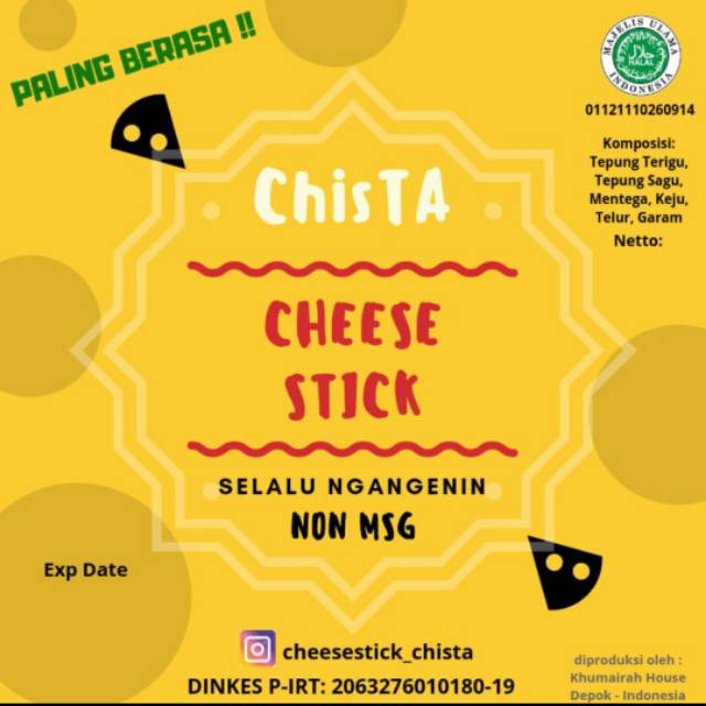 

Cheese Stick PREMIUM ChisTA 500grm