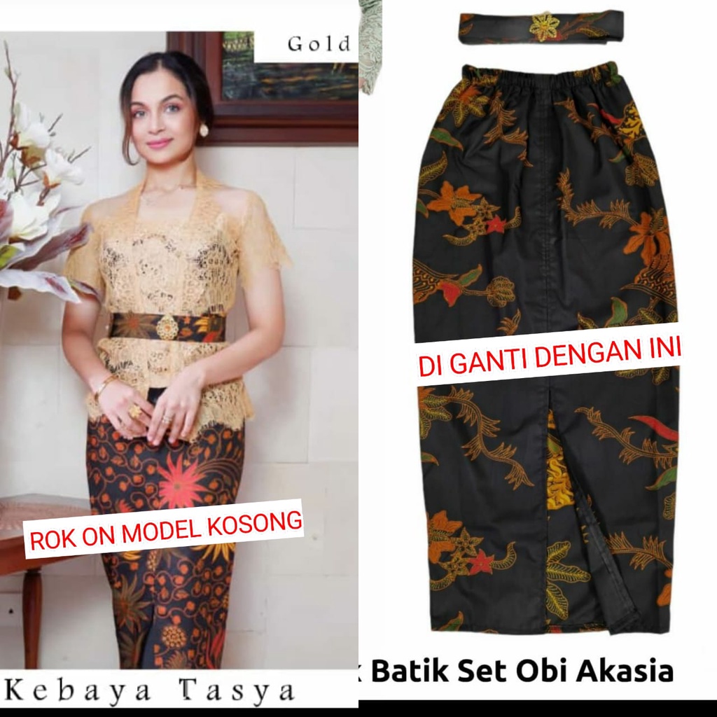 setelan kebaya bali brokat rang rang modifikasi tasya kebaya modern wisuda pesta-gold