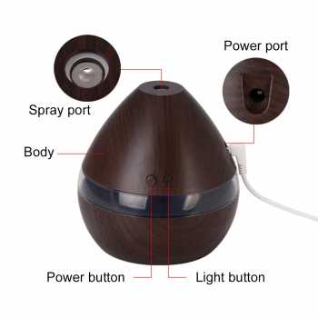 ALAT PENGHASIL UAP AROMA THERAPY TAFFWARE AIR HUMIDIFIER AROMATHERAPY OIL DIFFUSER WOOD 300ML H218