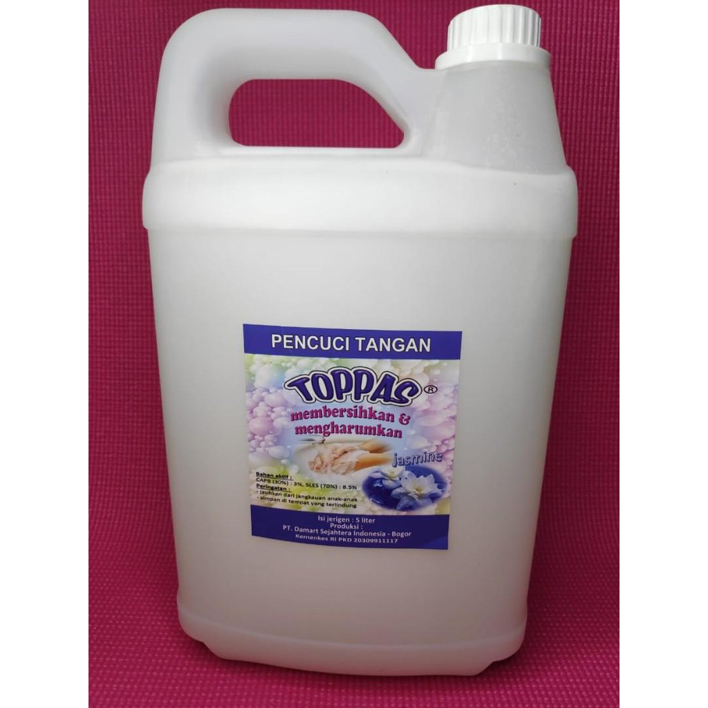 Toppas hand soap sabun cuci tangan hand wash aroma jasmine 5 liter