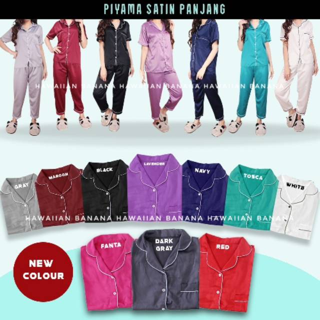 OBRAL Piyama Dewasa CP Satin Velvet Polos Warna / Piyama Satin Murah