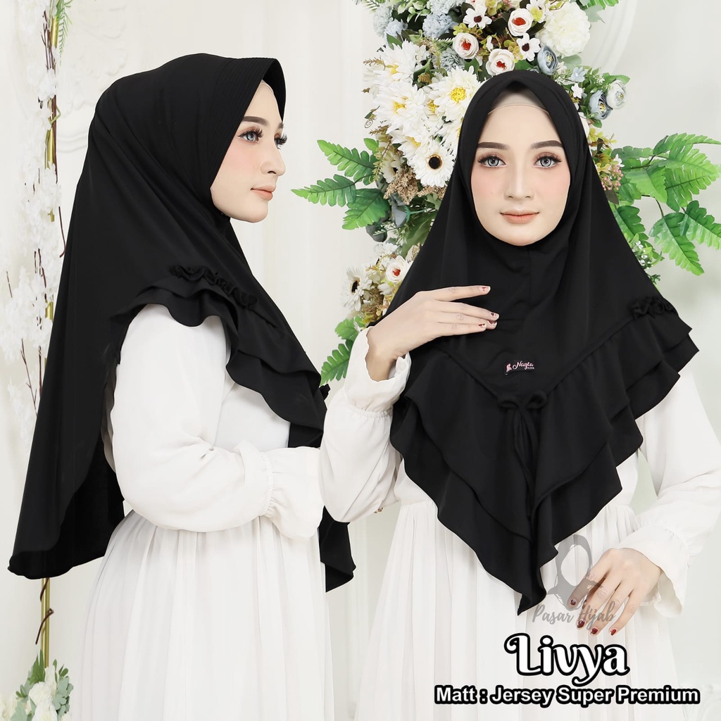 Kerudung Instan Livya Hijab Instan Jersey Super Premium Jilbab Bergo Terbaru Pasar Hija'b