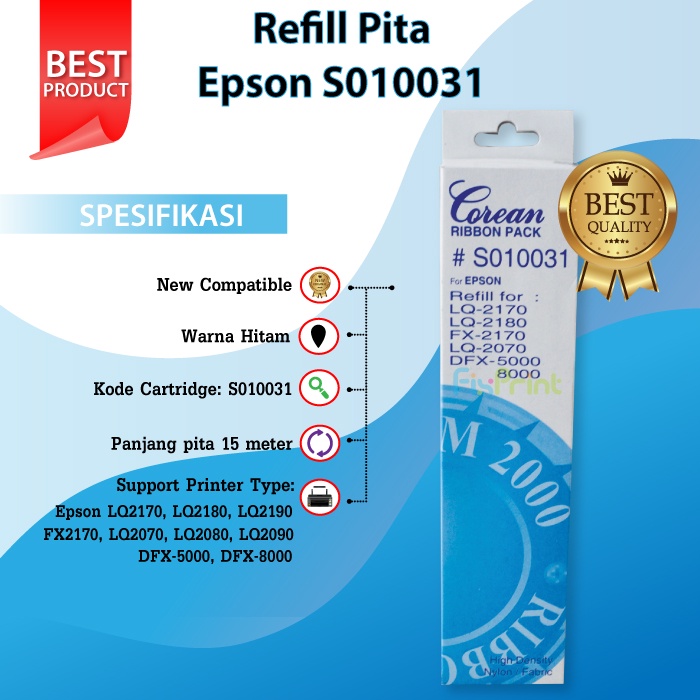 Refill Pita Epson LQ-2190 LQ2190 LQ2180 LQ-2180 LQ-2170 LQ2170 FX2170