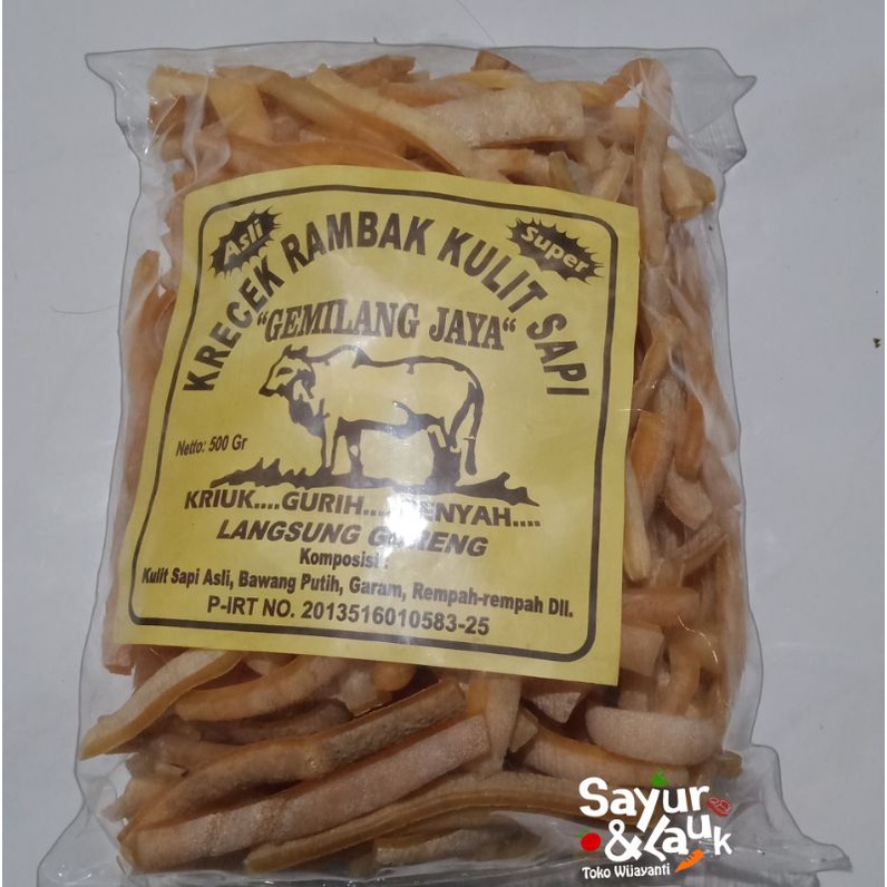 Jual Krupuk Krecek Rambak Kulit Sapi Gemilang Jaya Shopee Indonesia