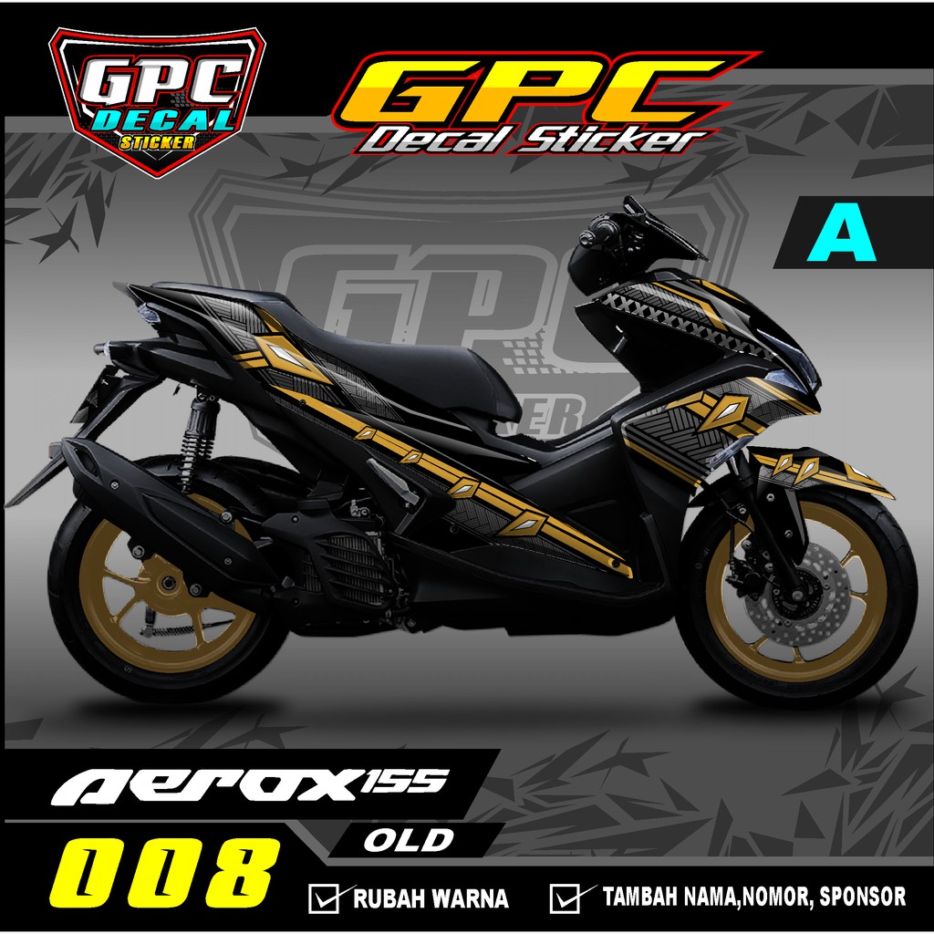 Decal Sticker Variasi Fullbody Yamaha Aerox 155 Old 008-Dekal Stiker Aerox Desain Minimalis GPC