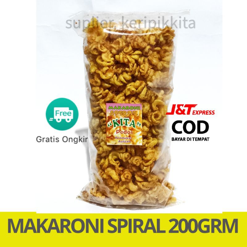 

Cemilan makaroni spiral | jajanan | snack | makanan ringan | pedas | kita 200grm besar