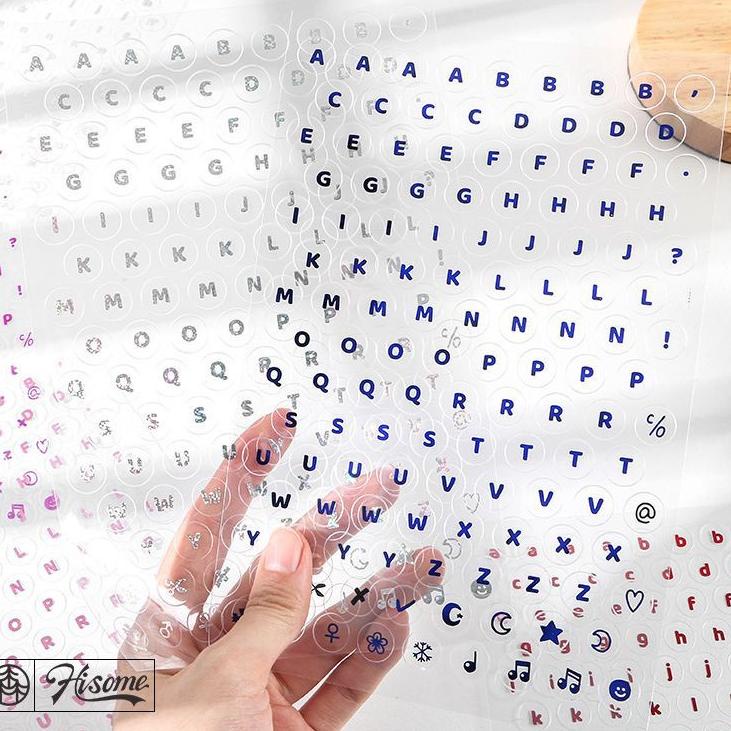 

[KODE PRODUK L7Q7Z9192] sticker letter tulisan huruf - untuk binder 3ring journal diy - bahan transparan [thehanscorner]