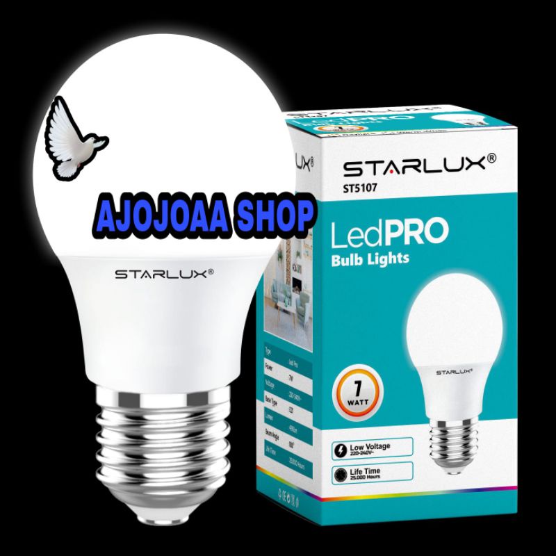 Bohlam Lampu LED PRO Buld lights Starlux 7 Watt Cahaya Putih
