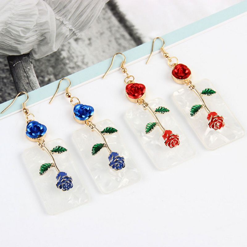 Siy Anting Tusuk Gantung Wanita Desain Bunga Mawar Gaya Vintageretro Menarik Untuk Pernikahan Charms