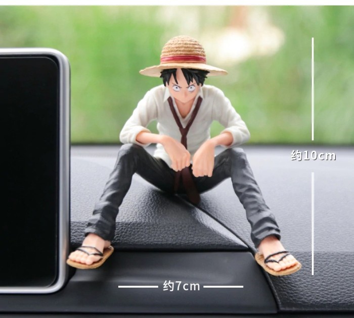 Pajangan Dashboard One Piece Luffy &amp; Snow Hiasan dekorasi Mobil Premium