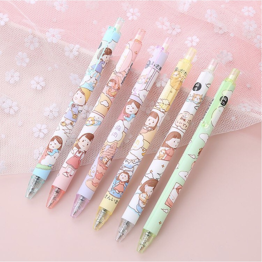 【GOGOMART】Pulpen Mekanik Pena Mekanik Girl Cute Food Drink Animal Motif Lucu