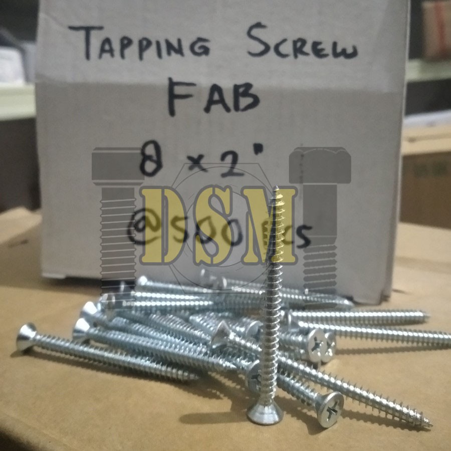 (100 PCS) Sekrup FH #8x2&quot; / Self Tapping Screw F+AB (5 CM)