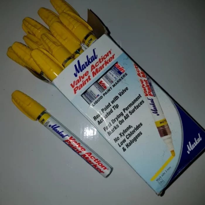 

Markal Valve Action Paint - Marker Liquid Paint Markers Yellow made in USE