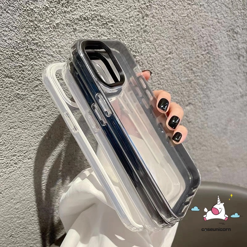 Soft Case Bening Anti Jatuh 3in1 Oppo A95 A17 A78 A58 A17K A16 A57 A12 A54 A15 A55 A16K A77 A77s A3s A7 A5s A16E A96 A12E A35 A53 A76 A5 A9 A94 A92 A72 A52 Bumper Tahan Guncangan Sarung