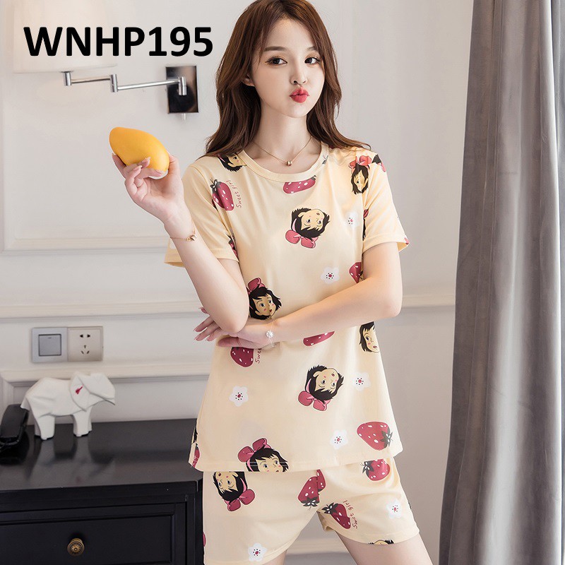 Baju Tidur Wanita Girl Red Ribbon Yellow