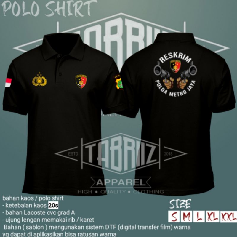 t-shirt kaos kerah reserse kriminal RESKRIM ( BARESKRIM )