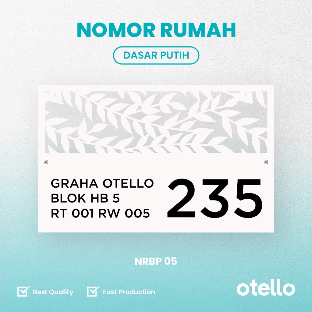 Custom Nomor Rumah Akrilik Papan Alamat Acrylic 05 Nomer Rumah Aklirik Request Tulisan Mewah Lasercut