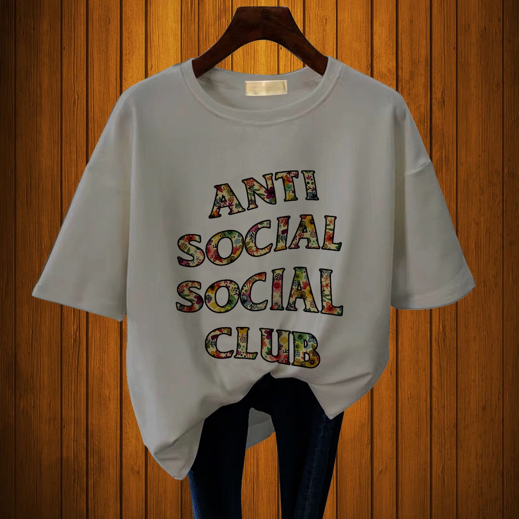 CALVIERO SHOP - BAJU KAOS WANITA DEWASA PRINT CASUAL ANTI SOCIAL CLUB