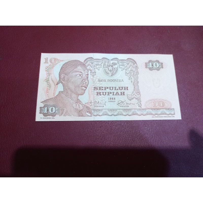 uang kuno 10 rupiah soedirman 1968