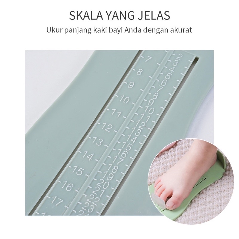 Penggaris Ukur Kaki Anak Bayi 0-8th Alat Ukur Sepatu Sandal Warna Acak Pengukur Kaki