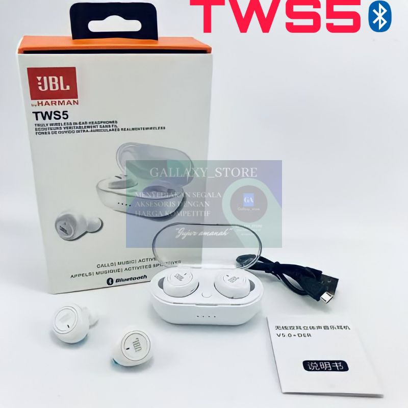 HF HEADSET EARPHONE BLUETOOTH WIRELESS TWS5 STEREO