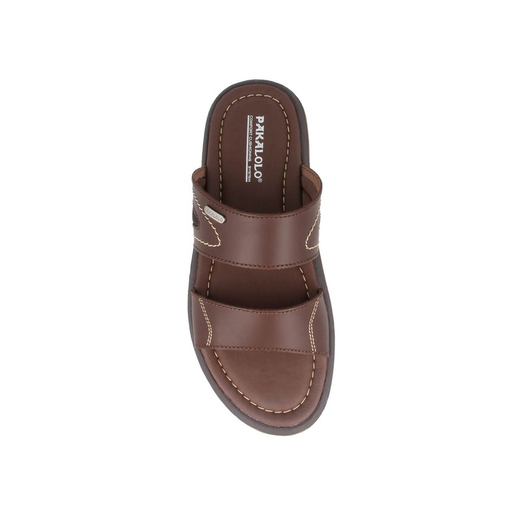 SANDAL SLIDE PAKALOLO PRIA ORIGINAL CASUAL KULIT ASLI COKLAT PB43