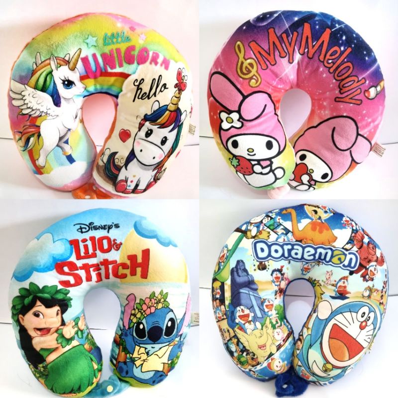 Bantal leher doraemon/unicorn/mymelody/lilostitch (ada kancing)