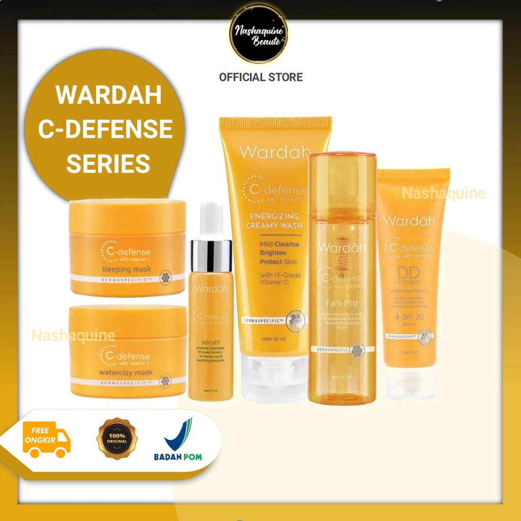 WARDAH C Defense Series - DD Cream - Creamy Wash - Moisturizer - Whip Foam - Face Mist