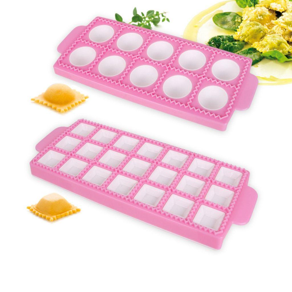 [Elegan] Ravioli Maker Nyaman DIY Panggang Gadget Kualitas Bulat/Persegi Food Grade Pasta Attachment