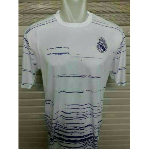 Jersey Real Madrid Prematch Abstrak Putih 2016/2017 grade ori official
