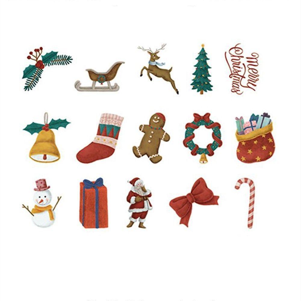 Solighter Stiker Natal DIY Berkah Sticker Scrapbooking Alat Tulis Jurnal Diary Hias