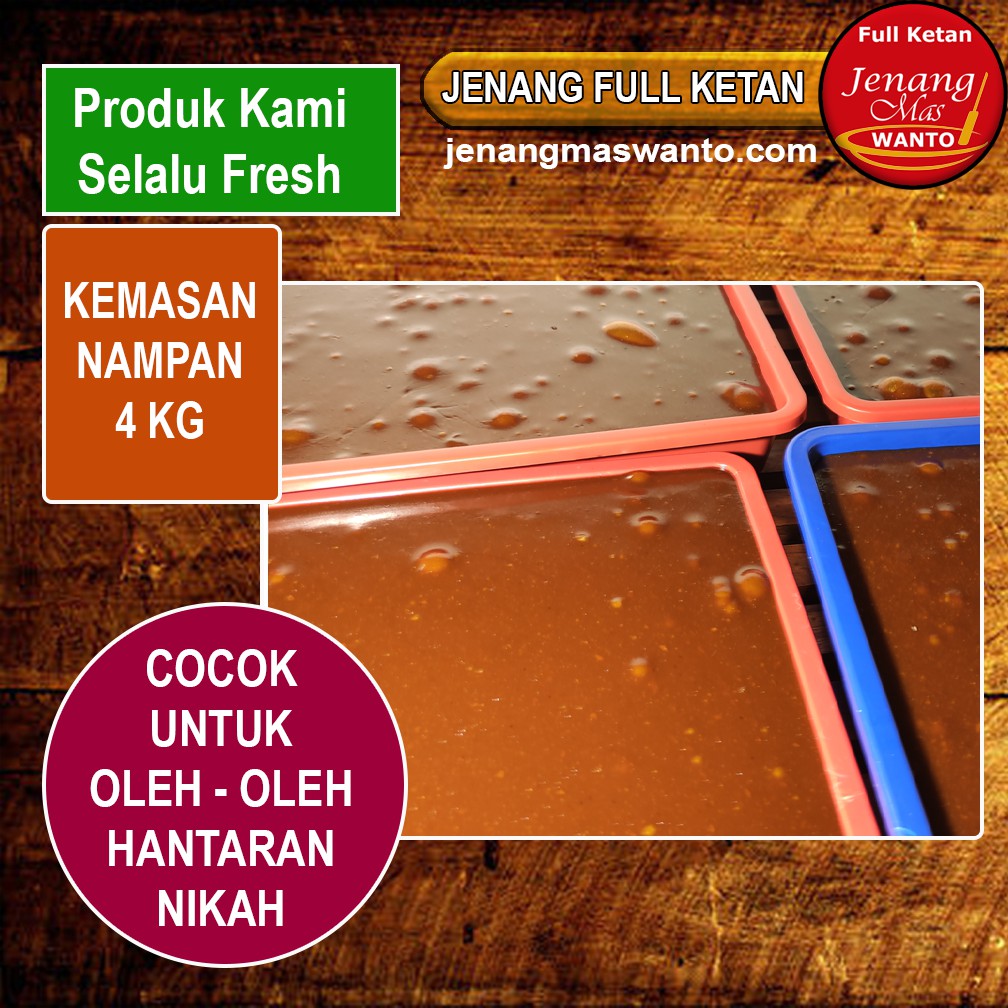 

Jenang Mas Wanto 4 KG. Full Ketan. Enak. Legit. Manis. Gurih. Mantab. Oleh - Oleh. Hantaran Nikah