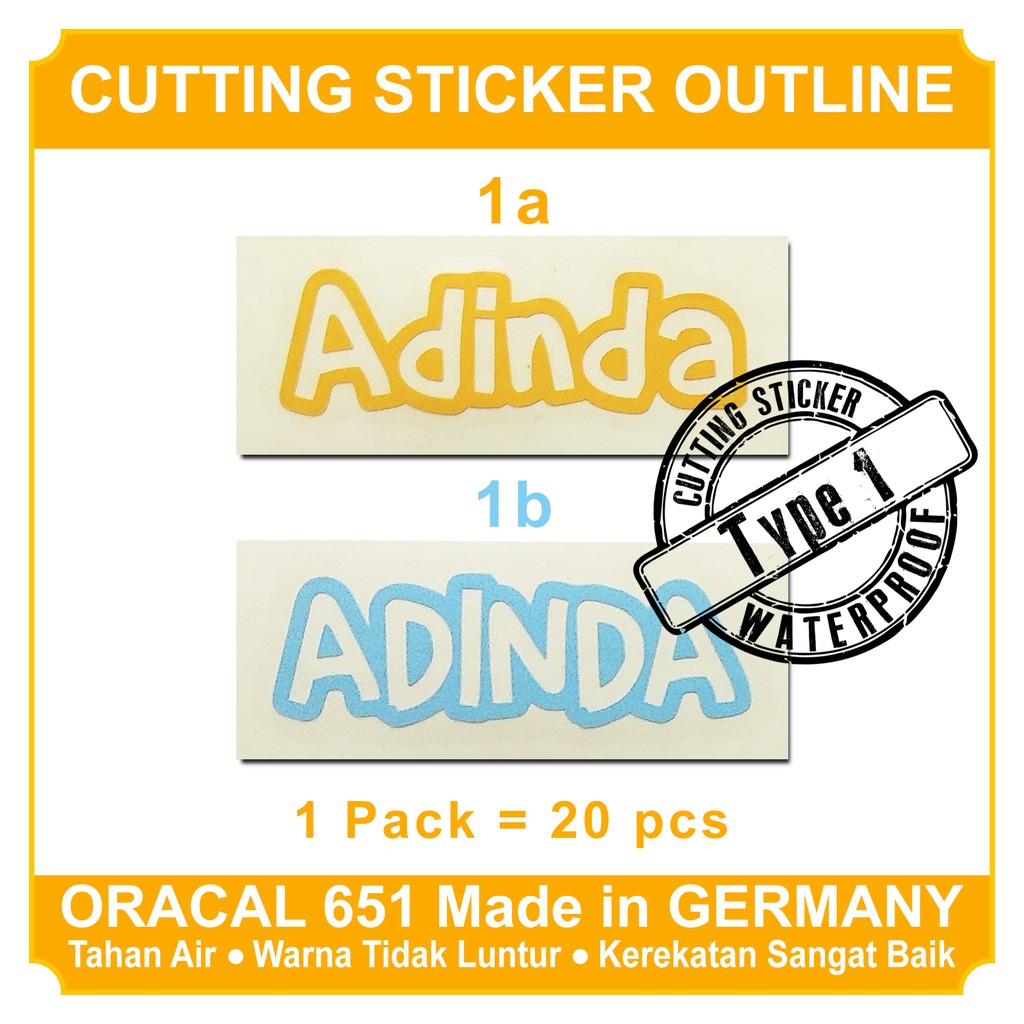 

Cutting Sticker Outline Waterproof Type 1-5