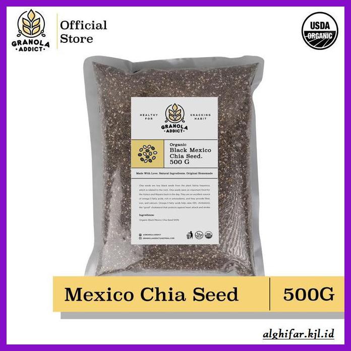 

Makanan-Kering- Black Chia Seed Mexico Organic / Organik 500G - Granola Addict Ingredi -Aneka.