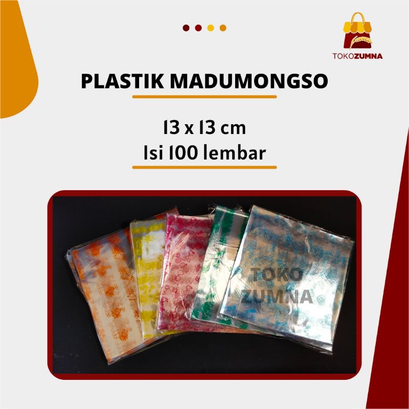

Plastik Madumongso Potongan / Plastik Kaca Bening Motif / Plastik Madumongso 100 lembar 13x13 cm