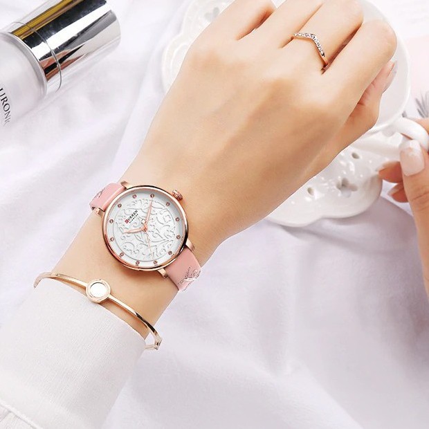 CURREN 9046 Jam Tangan Wanita Analog Tali Kulit WK-SBY