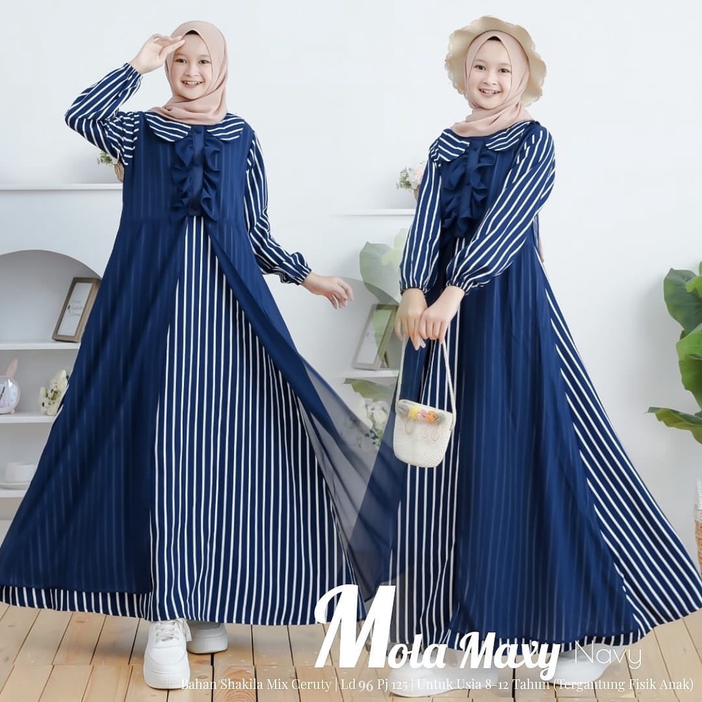 Mola Maxy Gamis Remaja Tanggung Anak Premium Terbaru Trend Lebaran 2022