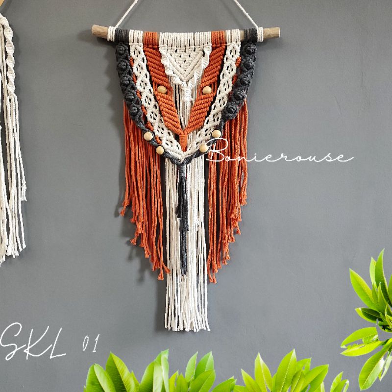 macrame hiasan dinding wall hanging aesthetic minimalis