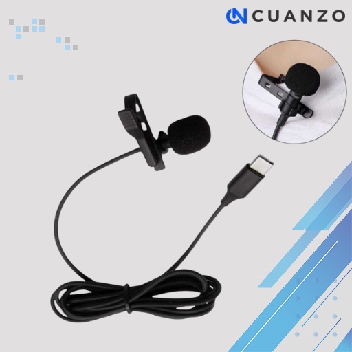 Microphone Clip-on USB Type C for Smartphone / Microphone Clip On Condenser Karaoke Hp / Mic Microphone Kabel Type C / Mikrofon Karaoke Youtuber Facebook Live Vlog Interview Stereo Noise Cancelling / Mikrofon Klip On Splitter Terbaik Murah Original