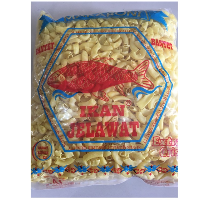 

Makaroni Bantet merk Ikan Jelawat kemasan 1 kg