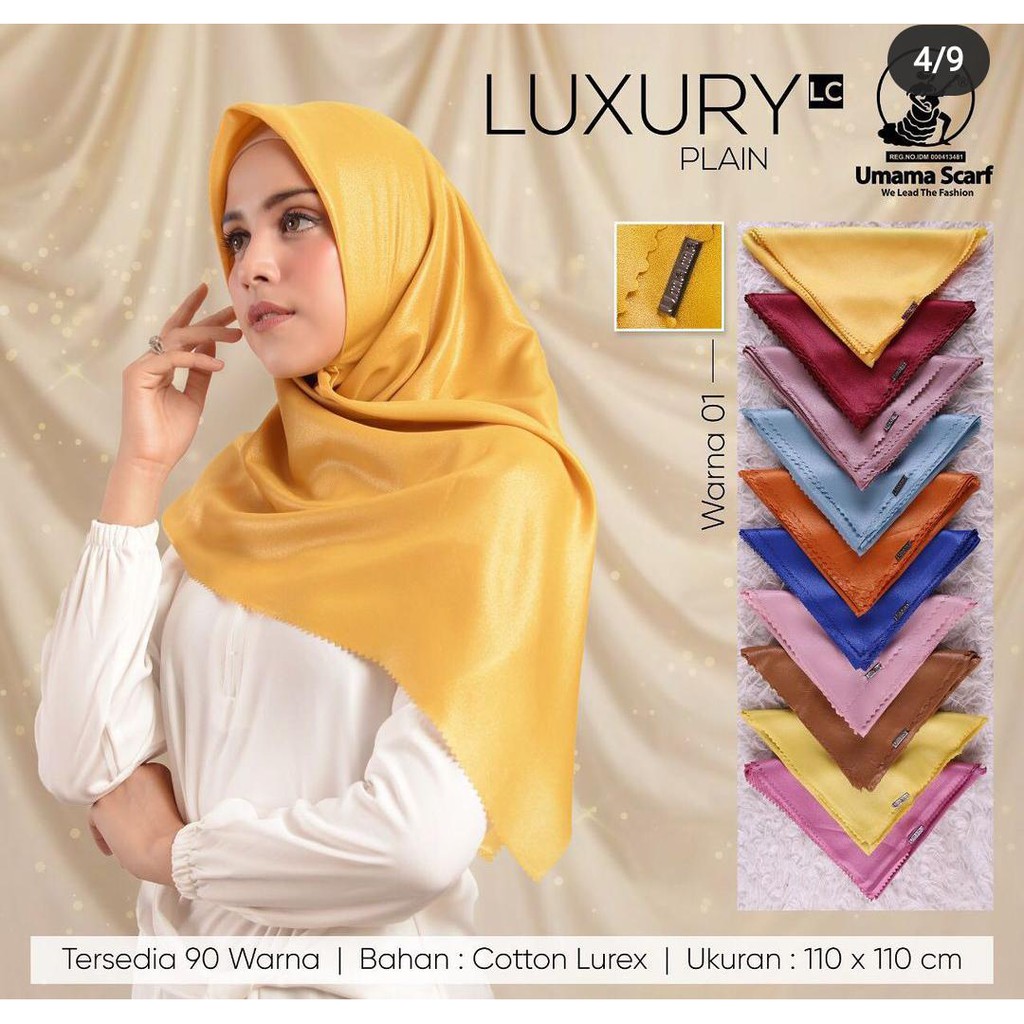 Jilbab Segiempat Luxury LC Umama Lasercut Polos