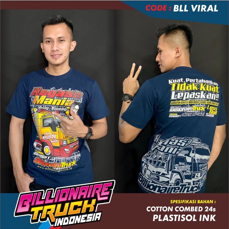 Kaos truck driver Oleng baju Viral Original Concept Kaos truk Ragasa Mania katun combed 24s premium